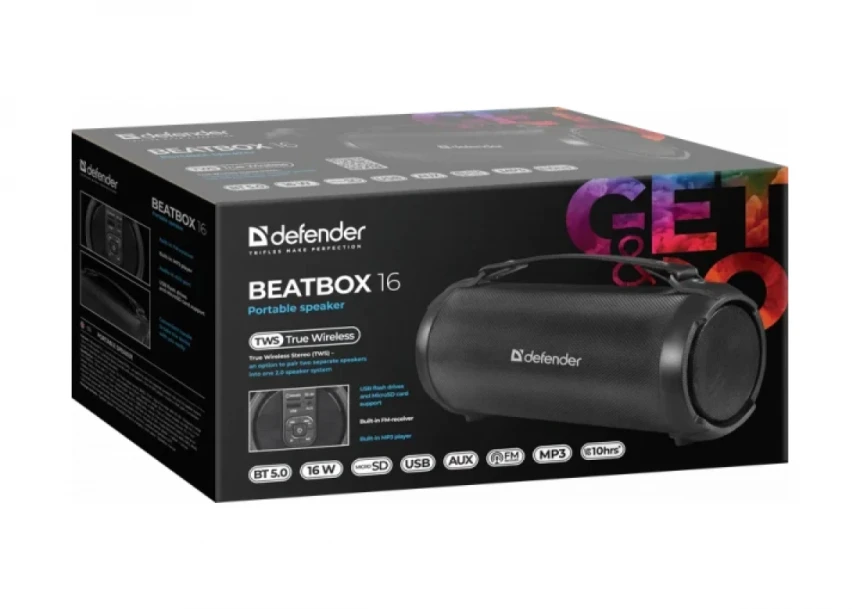 Bežični zvučnik Defender Beatbox 16 16W, BT/FM/TF/USB/AUX/TWS