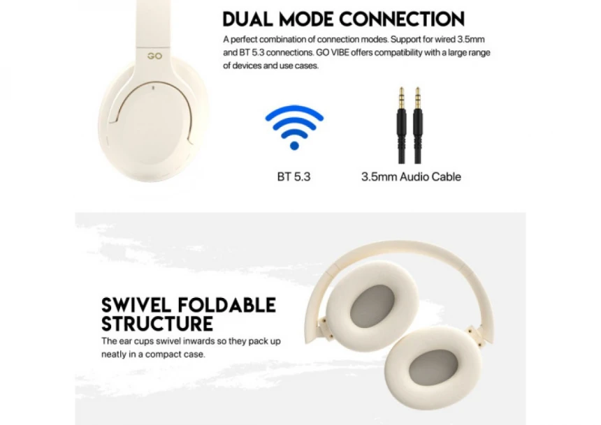 Bluetooth slušalice Fantech GO Vibe WH05 bež