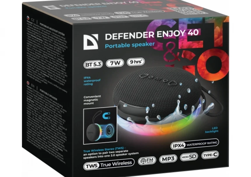 Bluetooth zvučnik Defender Enjoy 40/7W, Magnet/BT/IPX4/FM/TF/TWS
