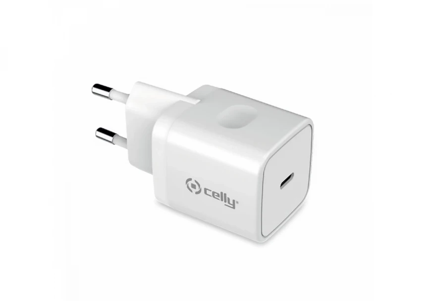 Celly punjač 18W USB-C + bluetooth slušalice bela