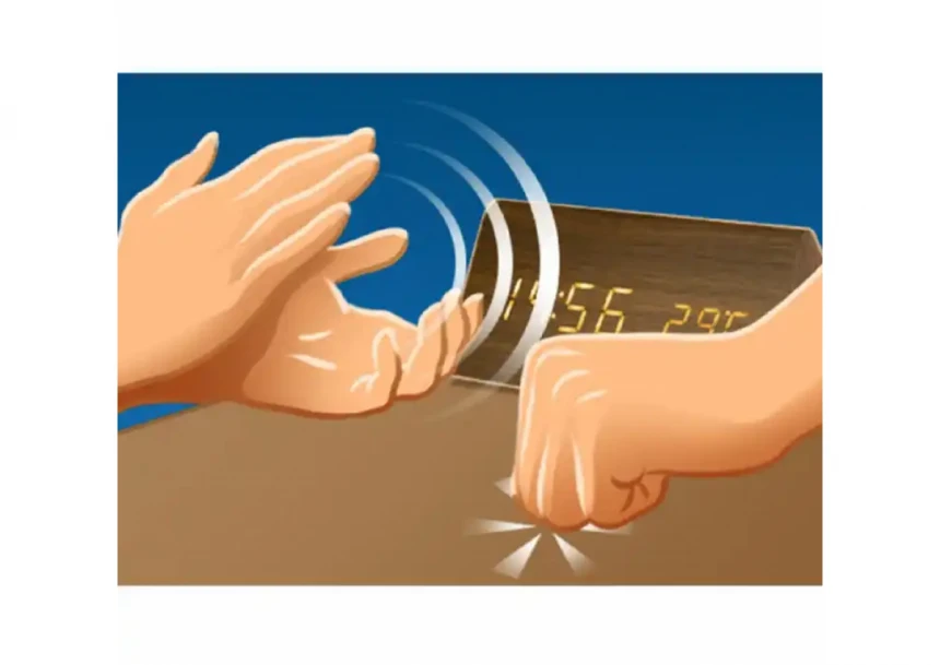 Digitalni led budilnik OC05 drveni sa termostatom