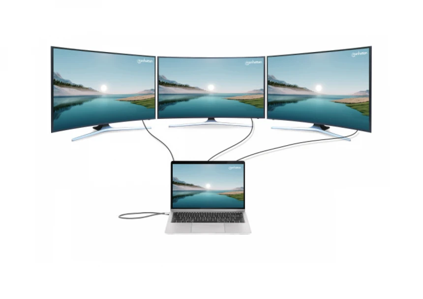 Docking station Manhattan 12in1 USB-C 100W-2xHDMI/DP/GLAN/3xUSB/USB-C 190305