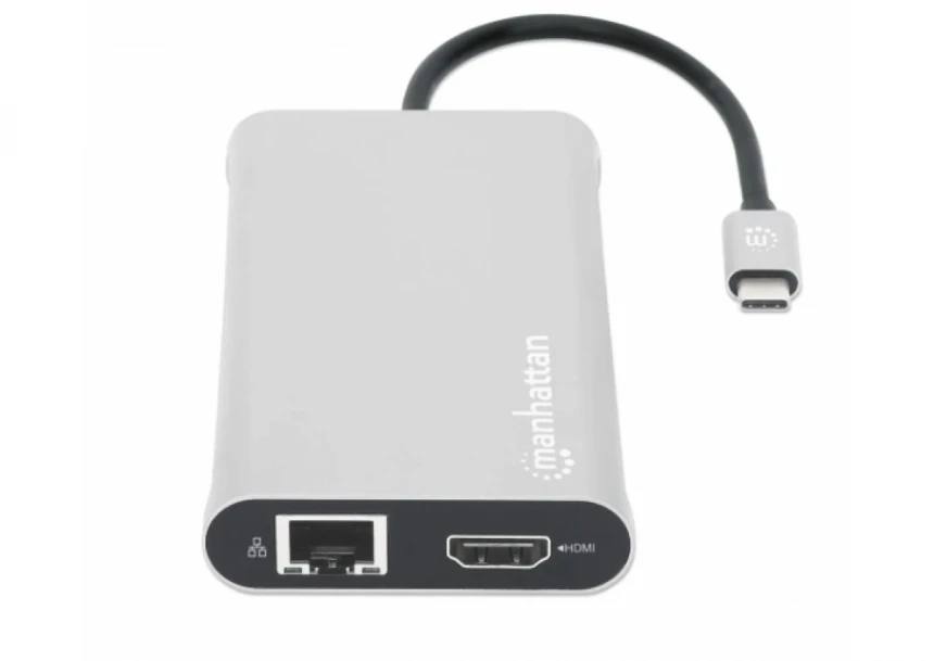 Docking station Manhattan 130660 12in1 USB-C - 3xHDMI/4xUSB/LAN/CR/PD 100W