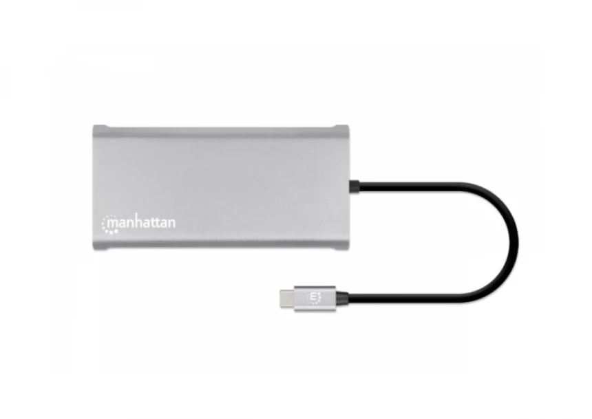 Docking station Manhattan 130660 12in1 USB-C - 3xHDMI/4xUSB/LAN/CR/PD 100W