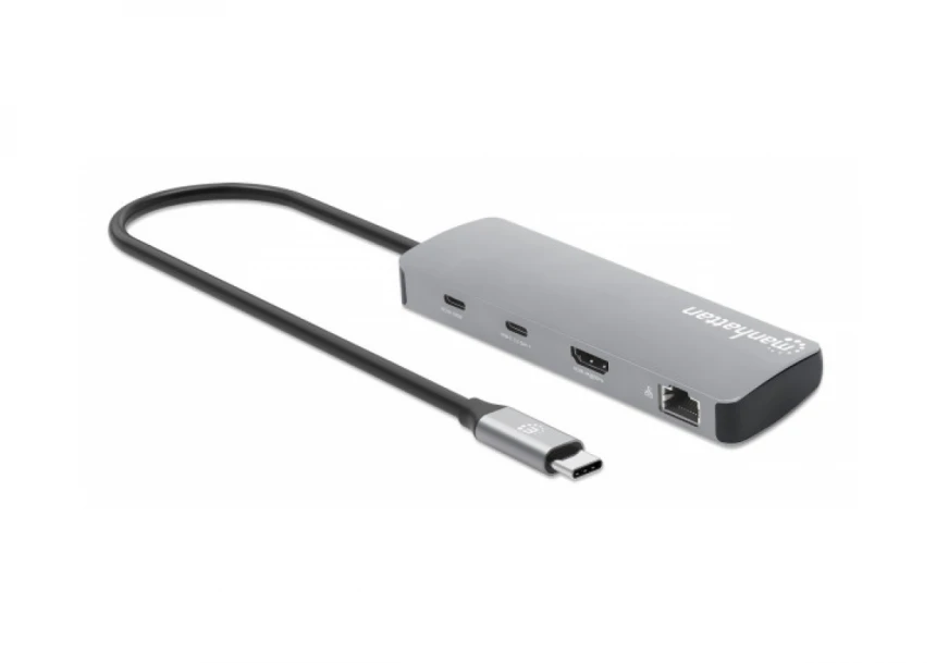 Docking station Manhattan 190459 9in1 USB-C - 1xHDMI/5xUSB/LAN/CR/PD 100W