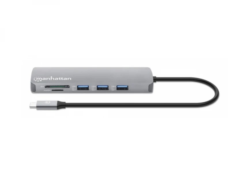 Docking station Manhattan 190459 9in1 USB-C - 1xHDMI/5xUSB/LAN/CR/PD 100W