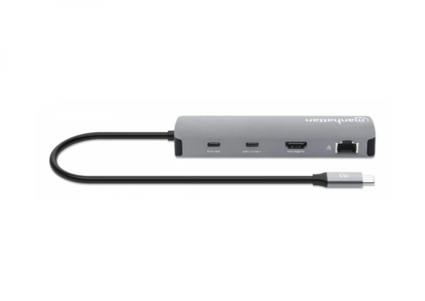 Docking station Manhattan 190459 9in1 USB-C - 1xHDMI/5xUSB/LAN/CR/PD 100W