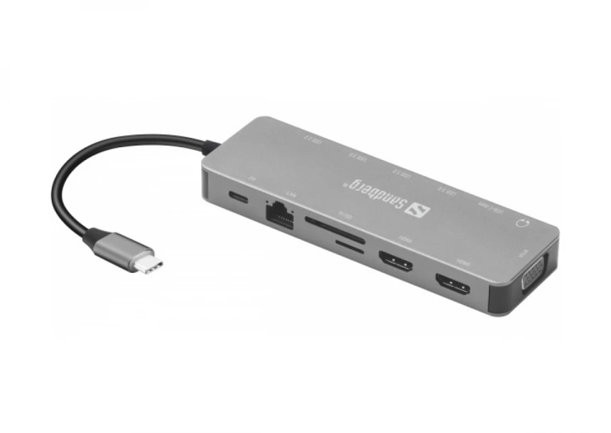 Docking station Sandberg 13in1 USB-C - 2xHDMI/VGA/LAN/3xUSB 3.0/USB C 136-45