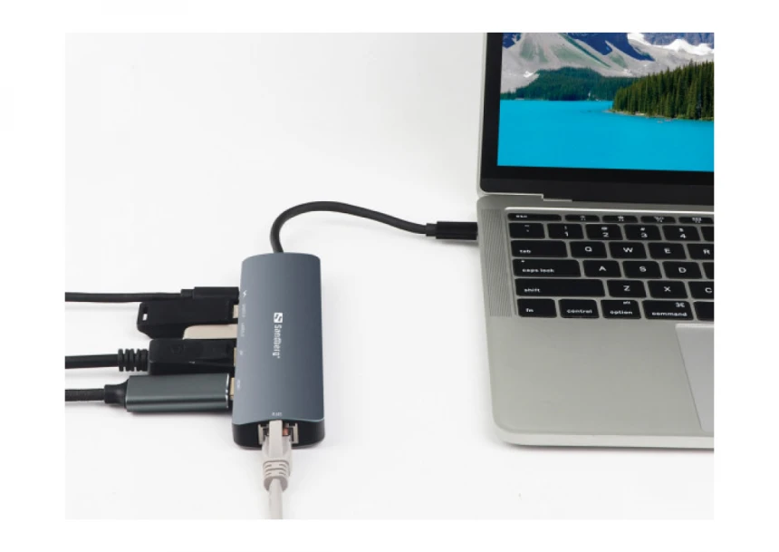 Docking station Sandberg USB-C - HDMI/DP/LAN/2xUSB 3.0/USB C PD 100W 136-43