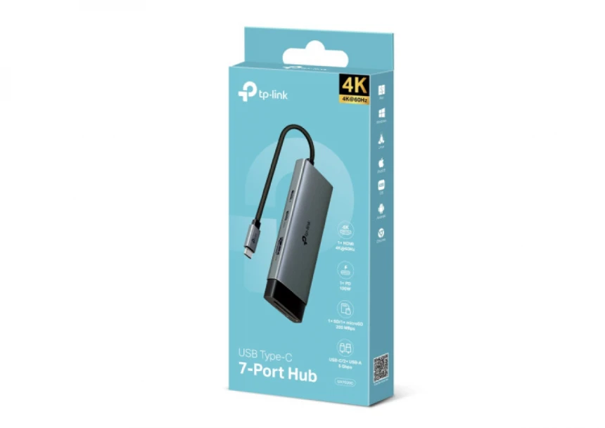Docking station TP-Link UH7020C USB-C HDMI/2xUSB 3.0/2xUSB-C/CR/PD 100W
