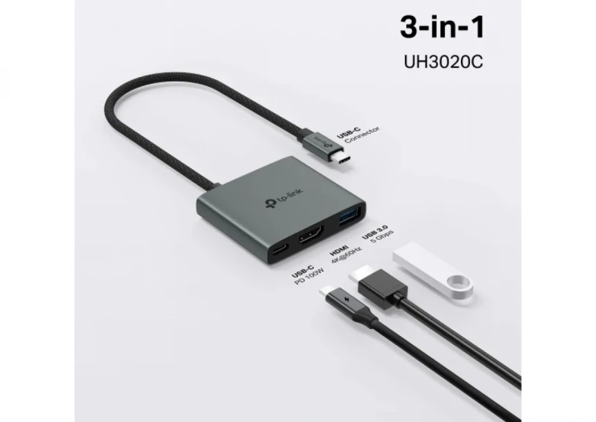 Docking TP-Link UH3020C USB Type-C 3-Port 100W