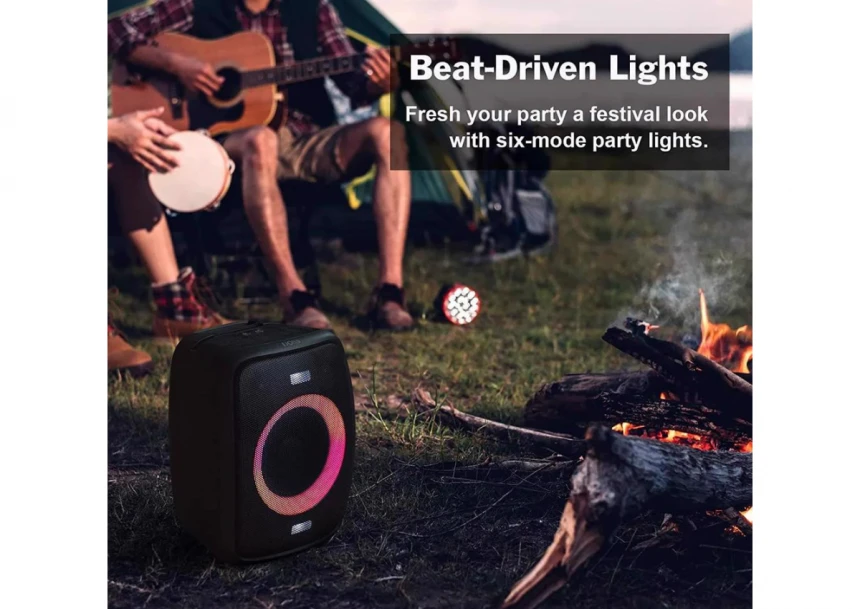 Doss BT zvučnik PartyBoom WB-382 v5.0 IPX5 snaga 70W Led svetla crni