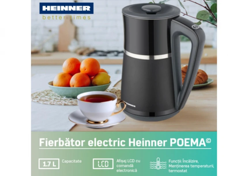 Električno kuvalo HEINNER HEK-D22002WBK 1,7l/displej