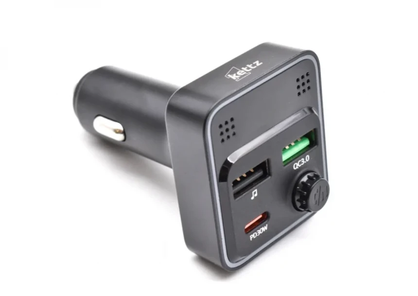 FM Transmiter i punjač Kettz Floyd Bluetooth/2xUSB QC3.0/Type-C PD30W/LED