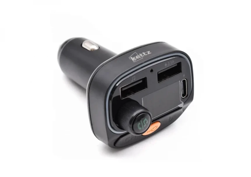 FM Transmiter i punjač Kettz Paya Bluetooth/2xUSB QC3.1/Type-C/LED
