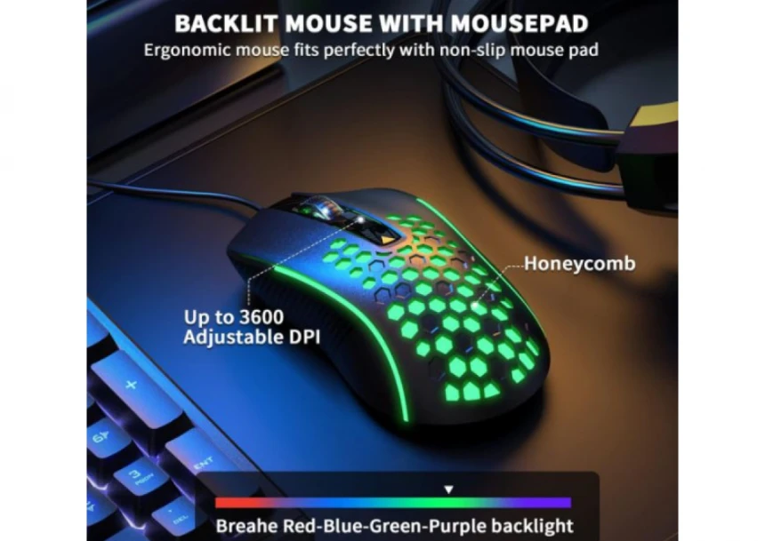 Gaming komplet Aula T650 4u1, USB, Zicni