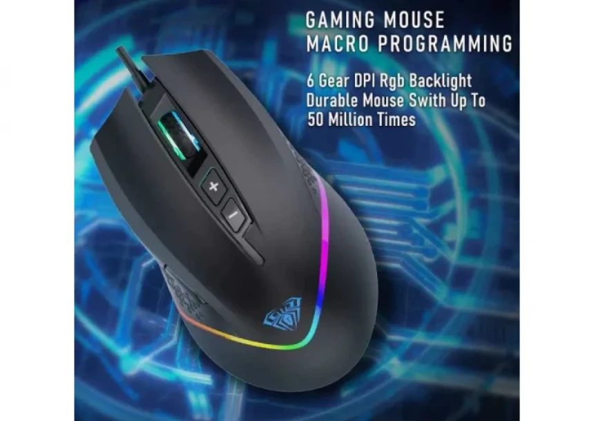 Gaming miš AULA F805 6400DPI/7D/RGB/Crni