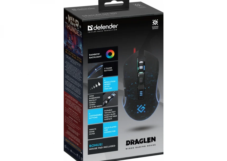 Gaming Miš Defender Draglen GM-907 7200dpi