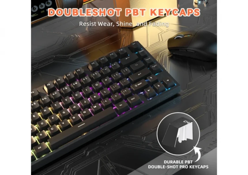 Gaming tastatura Attack Shark R82HE Magnetic Switches/8KHz/RT/Snap Tap/DKS/MT/TGL/Black