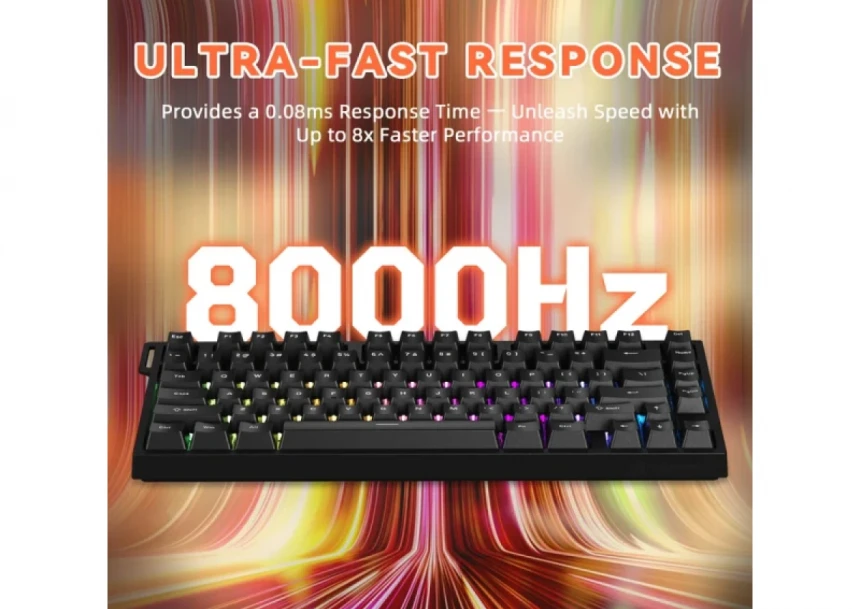 Gaming tastatura Attack Shark R82HE Magnetic Switches/8KHz/RT/Snap Tap/DKS/MT/TGL/Black