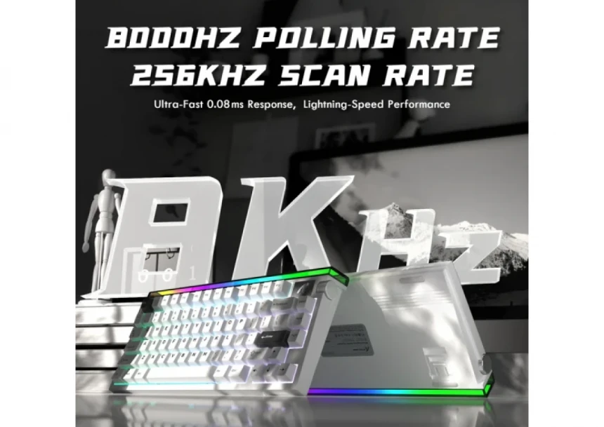 Gaming tastatura Attack Shark R85HE Magnetic Switches/8KHz/RT/Snap Tap/DKS/MT/TGL/Starry White