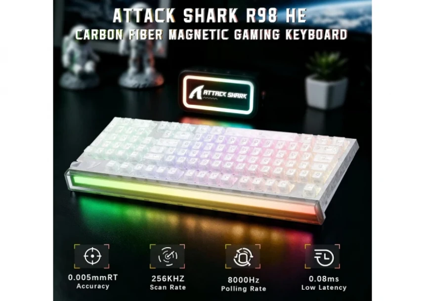 Gaming tastatura Attack Shark R98HE Magnetic Switch/RT/Snap Tap/DKS/MT/TGL/Ice Ninja