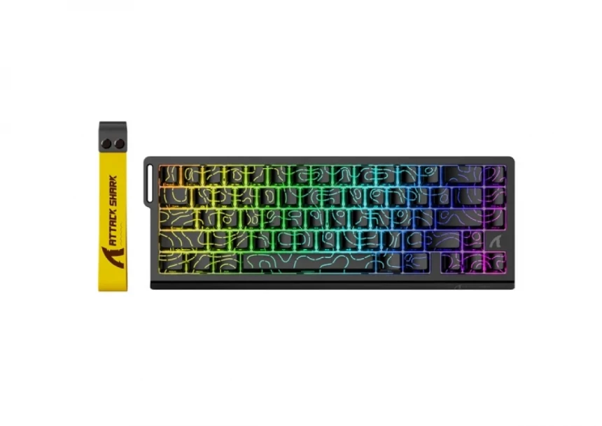 Gaming tastatura Attack Shark X68HE Magnetic Switch/RT/Snap Tap/DKS/MT/TGL/Black Contour