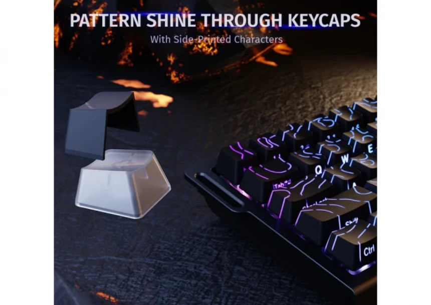 Gaming tastatura Attack Shark X68HE Magnetic Switch/RT/Snap Tap/DKS/MT/TGL/Black Contour