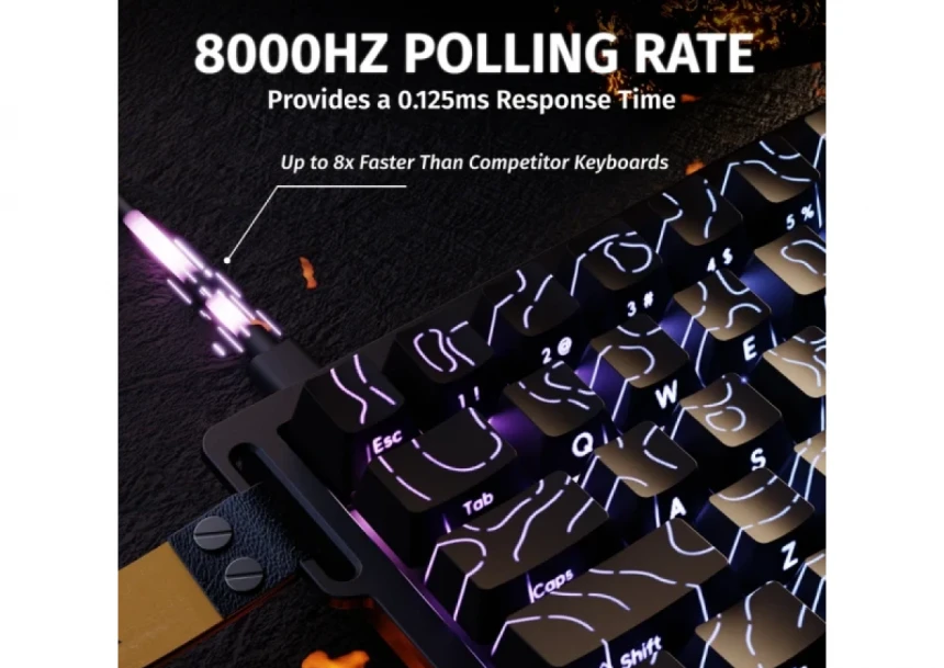 Gaming tastatura Attack Shark X68HE Magnetic Switch/RT/Snap Tap/DKS/MT/TGL/Black Contour
