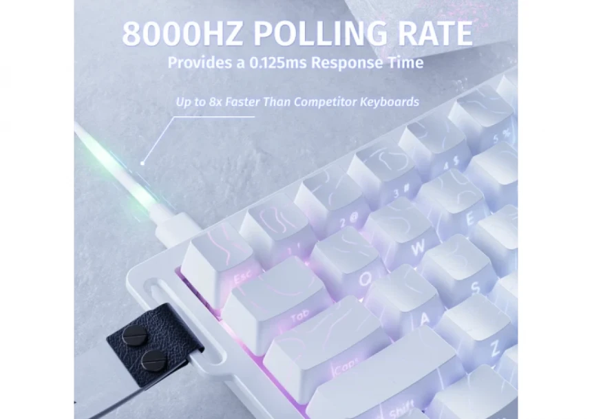 Gaming tastatura Attack Shark X68HE Magnetic Switch/RT/Snap Tap/DKS/MT/TGL/White Contour