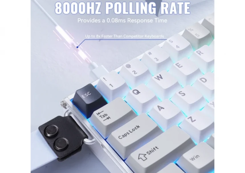 Gaming tastatura Attack Shark X68MAX Magnetic Switches/RT/SnapTap/DKS/MT/TGL/Aluminium/Starry White
