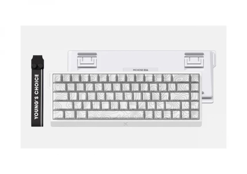 Gaming tastatura MCHOSE Ace 68 Hall Effect Magnetic Switch white topographic