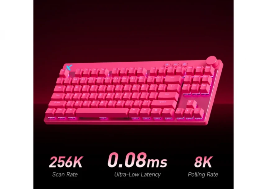 Gaming tastatura MCHOSE Mix 87 Hall Effect Magnetic Switch rose red