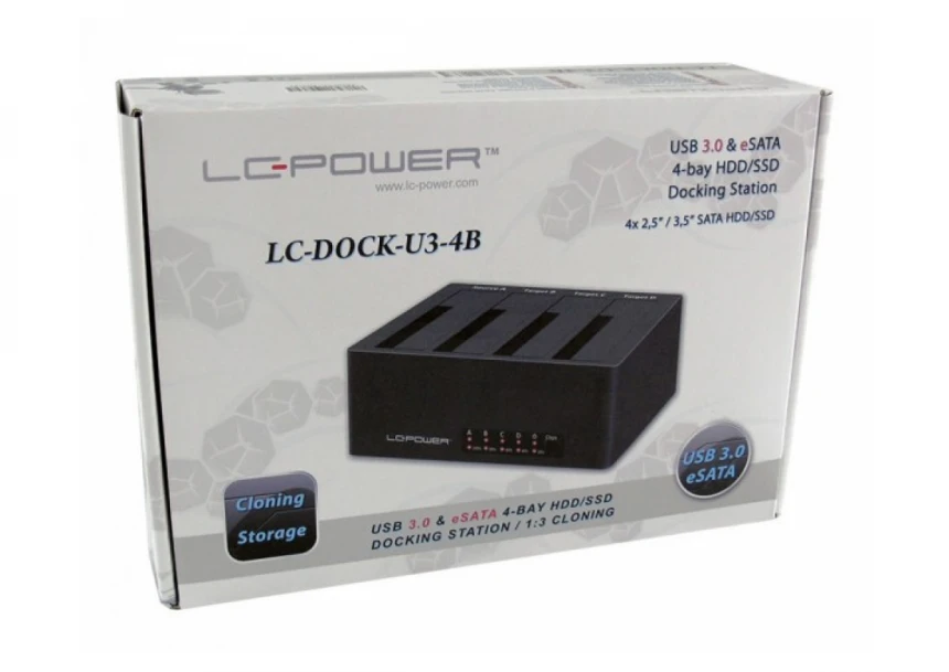 HDD D. Station 4-bay LC-DOCK-U3-4B 4xSSD/HDD, Black, USB 3.0/eSATA