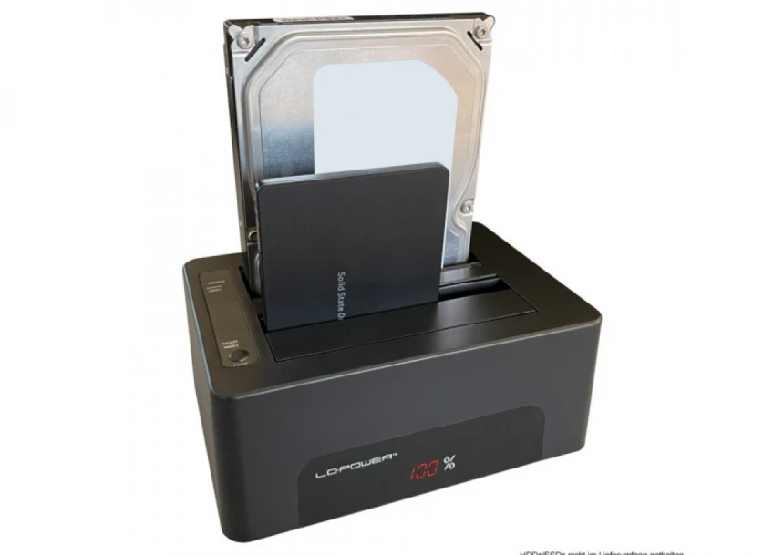 HDD D. Station dual bay LC-DOCK-U3-V 2xSSD/HDD Black, USB 3.0
