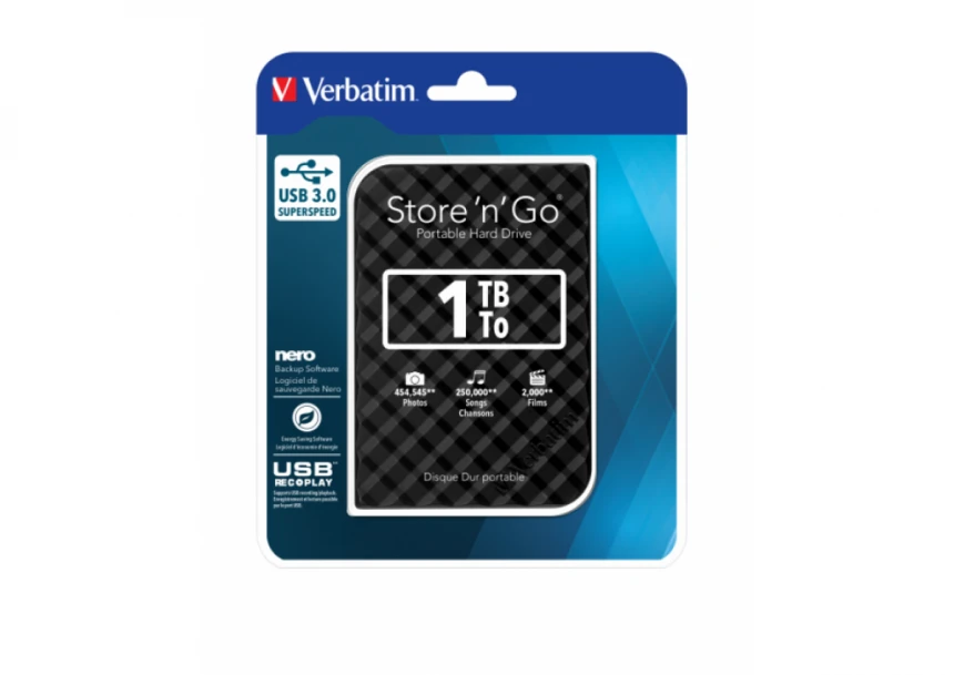 HDD E2.5" Verbatim 1TB USB 3.0 Store'n'Go 53194, Black