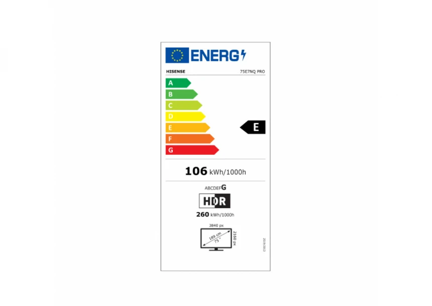 Hisense smart 4K TV 75" HIS-75E7NQPRO