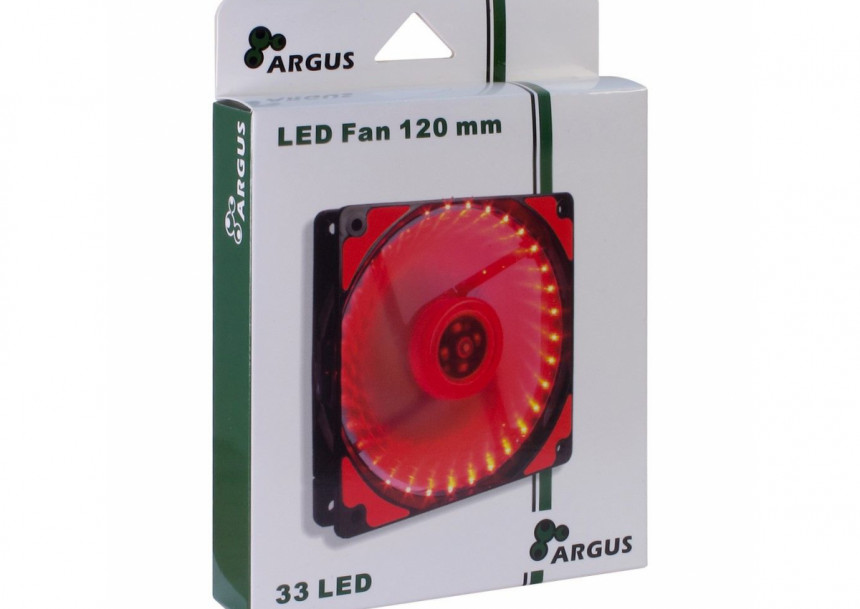 InterTech Fan Argus L-12025 RD, 120mm LED, Red