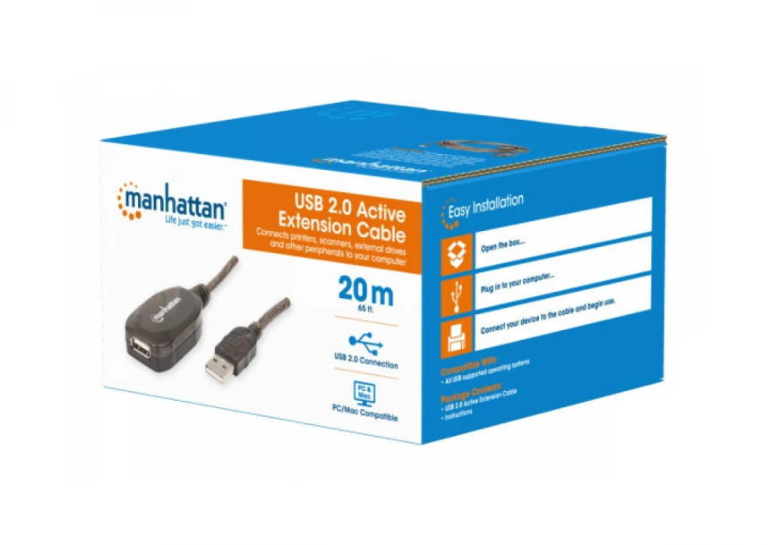Kabl Manhattan 150958 USB-A M/F 2.0/480Mbps/produžni aktivni/20m