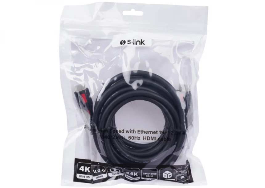 Kabl S-link SL-HDM4K105 HDMI na HDMI M/M v2.0 4K/60Hz 5m