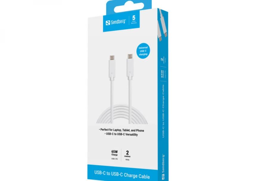 Kabl Sandberg 136-17 USB-C na USB-C Charge Cable 2M, 65W
