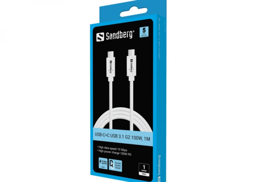 Kabl Sandberg 136-53 USB-C na USB-C 100W PD 1m