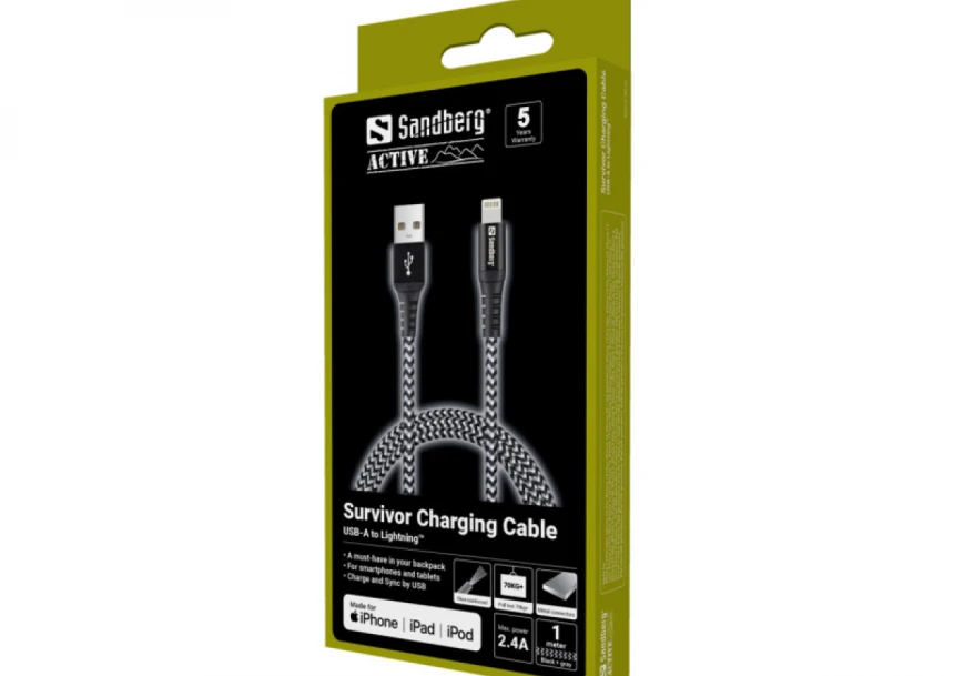 Kabl Sandberg Survivor 441-35 USB-A/Lightning 1m