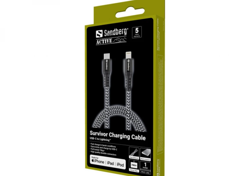 Kabl Sandberg Survivor 441-55 USB-C/Lightning 1m
