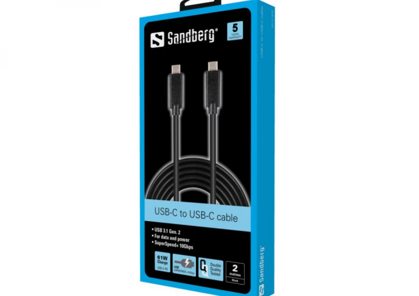 Kabl Sandberg USB-C  - USB-C 3.1 61W 136-09