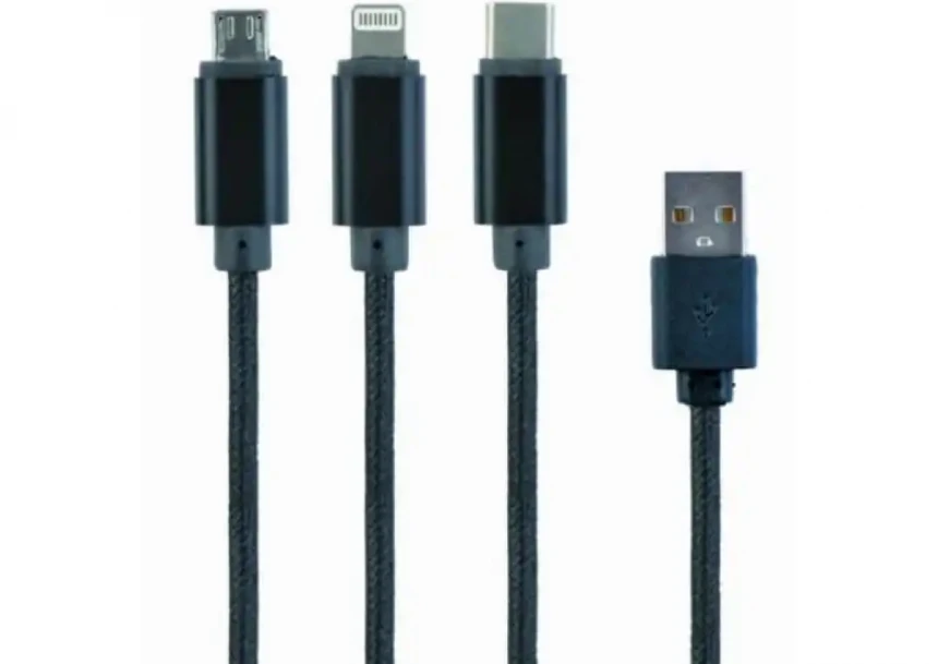 Kabl USB A - Type C/lightning/micro USB CC-USB2-AM31-1M Gembird 1m