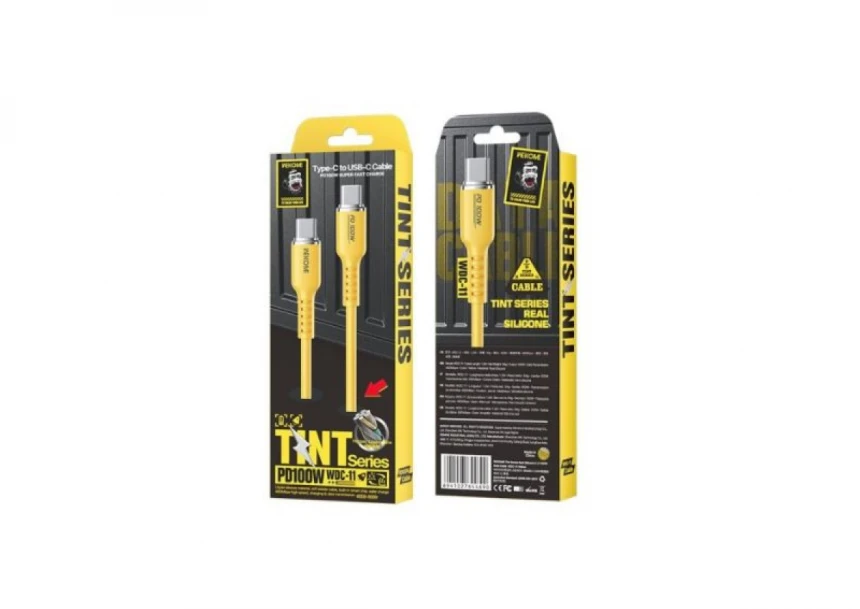 Kabl WEKOME WDC-11 USB-C 1.2m Yellow 100W