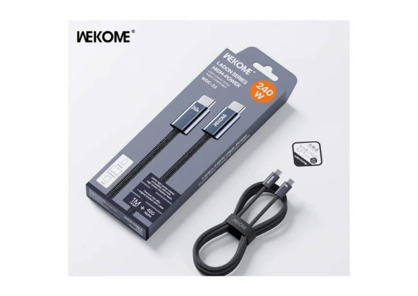 Kabl WEKOME WDC-23 USB-C 1m Black 240W