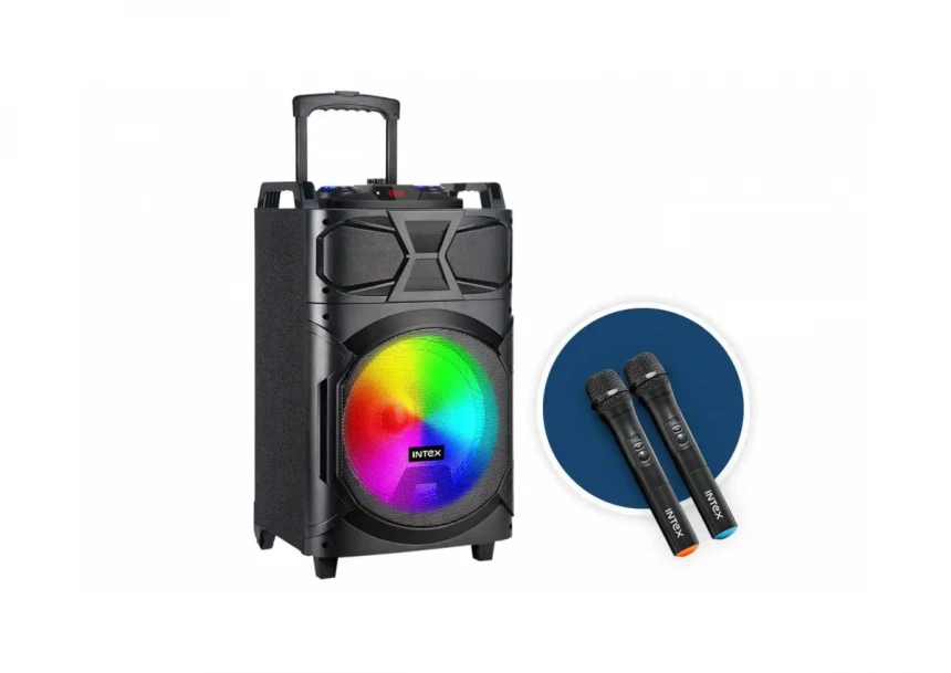 Karaoka zvučnik Intex T-350 TUFB (Dual) v5.1 Trolley FM/Aux/HDMI/USB/BT 5.1/2 x mic/ Daljinski  60W
