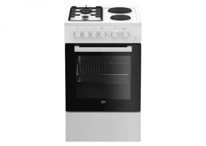 Kombinovani Elektricni sporet Beko FSS 54010 DW/85x50x60/4 funkcije/2 gorionika/2 ringle/60l rerna